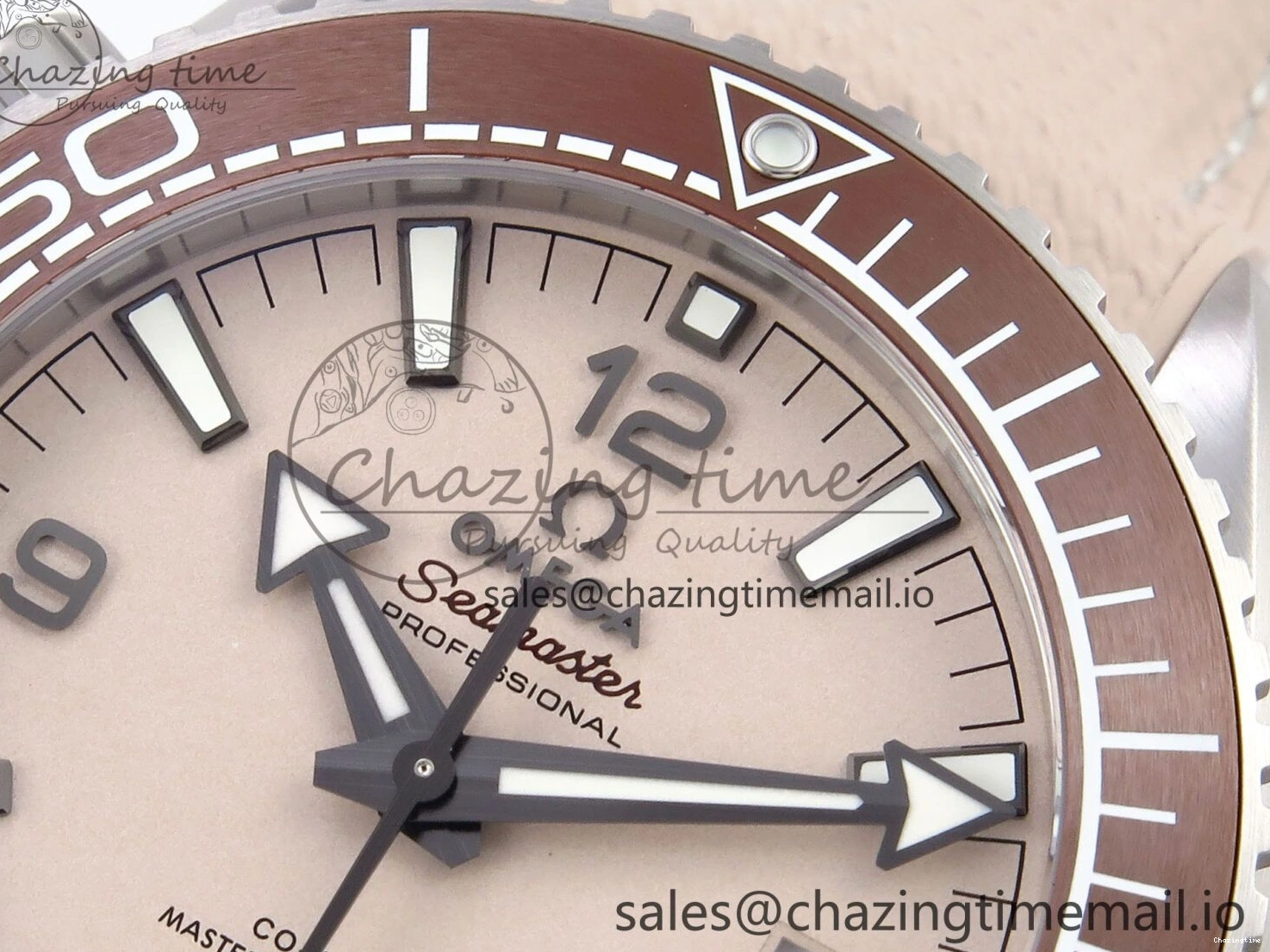 0204 Planet Ocean 43.5mm SS VSF 1:1 Best Edition Brown Bezel Sand Dial on Sand Rubber Strap A8900 Super Clone Neat 7710
